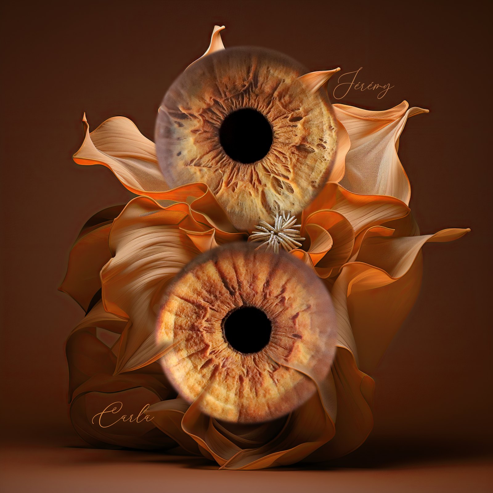 Œuvre d'art iris personnalisée